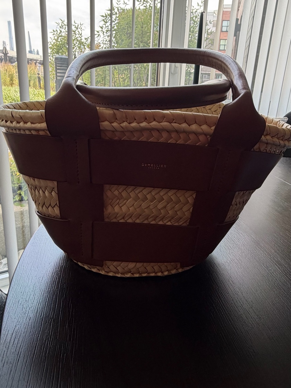 DeMellier Santorini Raffia Tote Bag - Picture 3 of 11